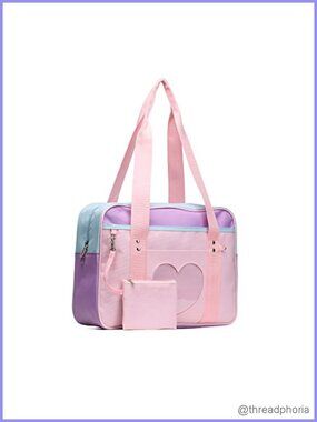 Kawaii Ita Bag Oxford PVC Large Tote Anime Heart Purse School Bag